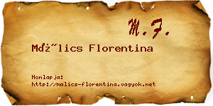 Málics Florentina névjegykártya